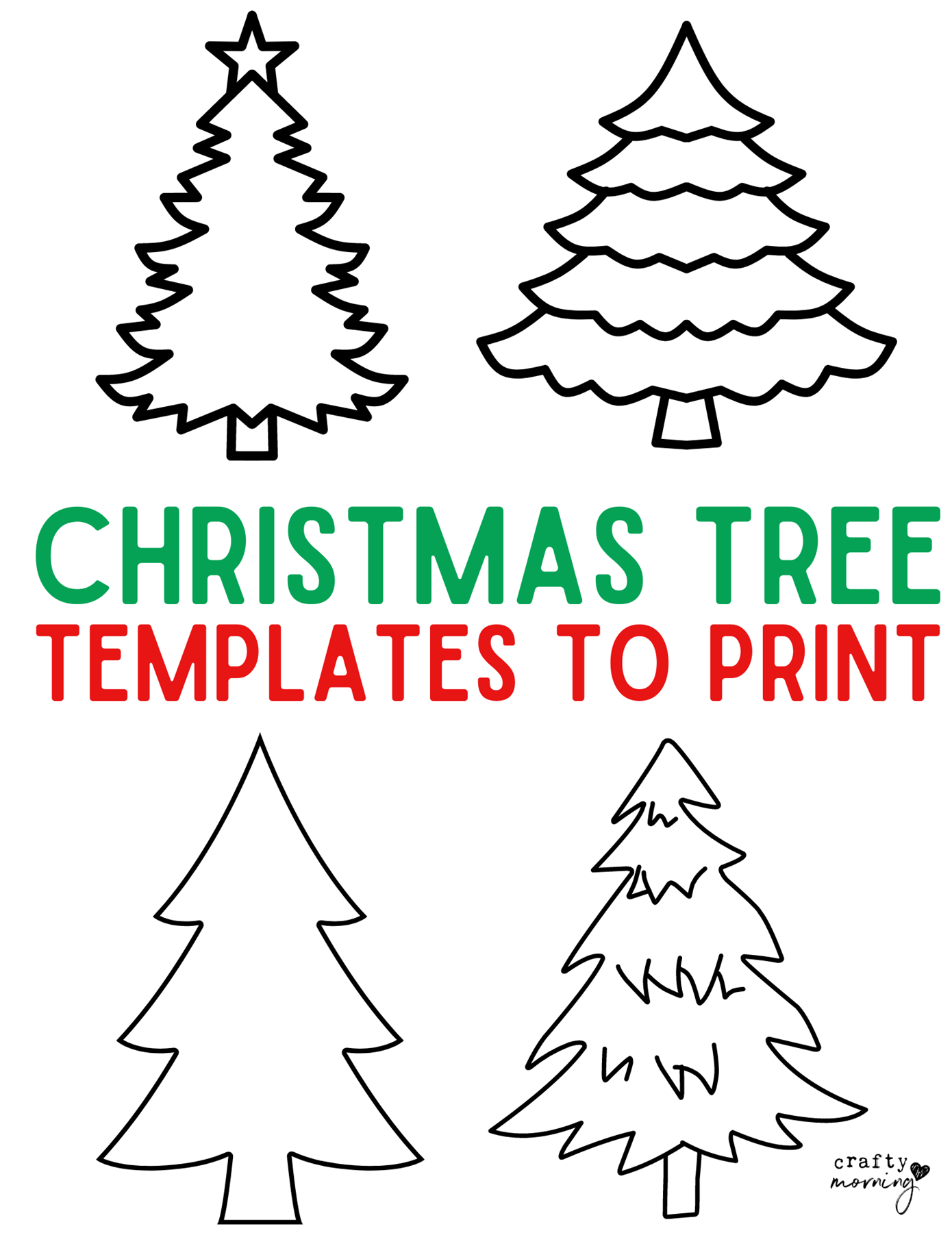 11 free christmas tree templates - crafty morning